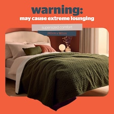 Silentnight Heat Genie Self Heating Giant Blanket Green Cable Knit | Green | XL thumbnail 5