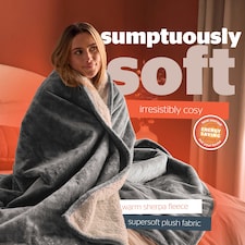 Silentnight Heat Genie Self Heating Giant Blanket | Grey | Charcoal | XL thumbnail 4