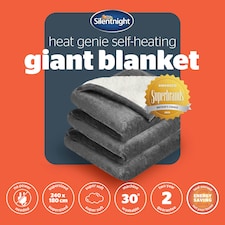 Silentnight Heat Genie Self Heating Giant Blanket | Grey | Charcoal | XL thumbnail 9
