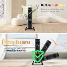 PureMate 2500W Oil Filled 11 Fin Radiator - Black thumbnail 8