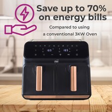 Neo Black Copper Gold Black Dual Twin Zone Double Drawer Electric Air Fryer | Black | Black | 1 thumbnail 10