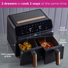 Neo Black Copper Gold Black Dual Twin Zone Double Drawer Electric Air Fryer | Black | Black | 1 thumbnail 5