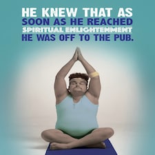 As Soon As He Reached Spiritual Enlightenment... - Funny Yoga Greetings Card