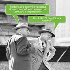 Are You A Superhero? - Funny Retro Greetings Card