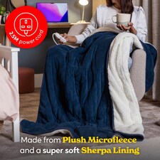 Russell Hobbs RHHT1003BLU Electric Blanket Blue Heated Throw Sherpa thumbnail 5