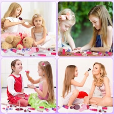 Children’s Dressing Table Play Set – Vanity Table with Chair, Jewellery Stand, Brushes & Accessories Portable Carrycase for Ages 3+ thumbnail 7