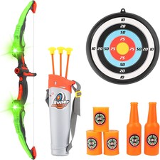 LED Light-Up Archery Set for Kids – Indoor & Outdoor Bow and Arrow Toy with Suction Arrows Archery Training Toy for Boys & Girls