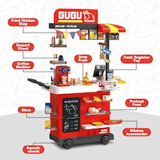 Kids Play Kitchen Fried Chicken Shop (Red) thumbnail 2