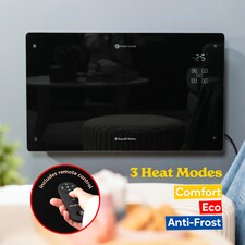 Russell Hobbs RHPANH2006B Glass Panel Electric Heater 2000W Smart Wi-Fi Enabled in Black thumbnail 6