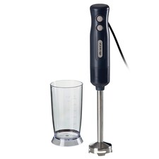 Ariete 0601 Breakfast Line 3 in 1 Hand Blender, 2 Speed settings, Transparent Glass, Minipimer 700W, Whisk & Chopper Included, Dark Grey