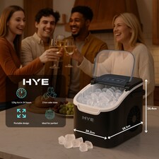HYE Ice Maker Machine 12KG Per Day Electric Ice Cube Maker Black - IM12KB27 thumbnail 5