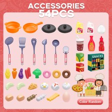 Realistic Kitchen Play Set for Toddlers Steaming Spray Lights Cooking Sounds Pretend Role Play (Pink) thumbnail 6