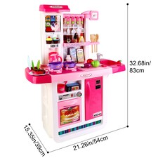 My Little Chef Kitchen Playset Pink Touchscreen Panel, Real Water Features, Lights & Sounds 50 Accessories Ideal for Beginner Role Play thumbnail 4