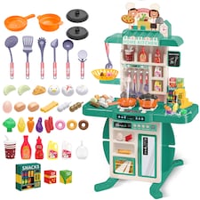 Realistic Kitchen Play Set for Toddlers Steaming Spray Lights Cooking Sounds Pretend Role Play (Green) thumbnail 2
