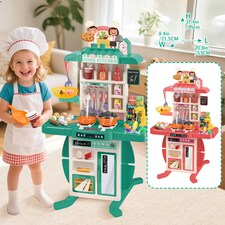 Realistic Kitchen Play Set for Toddlers Steaming Spray Lights Cooking Sounds Pretend Role Play (Green) thumbnail 7