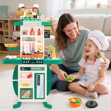 Realistic Kitchen Play Set for Toddlers Steaming Spray Lights Cooking Sounds Pretend Role Play (Green) thumbnail 8