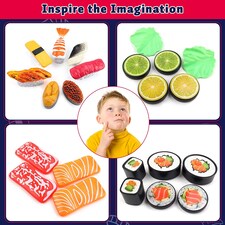 48PCS Sushi Play Food Set Color Changing Pretend Kitchen Toy for Kids thumbnail 4