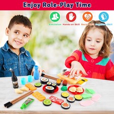 48PCS Sushi Play Food Set Color Changing Pretend Kitchen Toy for Kids thumbnail 5
