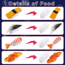 48PCS Sushi Play Food Set Color Changing Pretend Kitchen Toy for Kids thumbnail 6