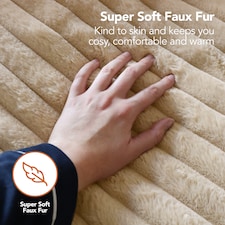 Igenix Luxury Heated Throw 160 x 130 cm, 120W, Polyester, 1-9hr Timer, Machine Washable, Latte thumbnail 3