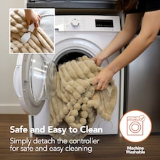 Igenix Luxury Heated Throw 160 x 130 cm, 120W, Polyester, 1-9hr Timer, Machine Washable, Latte thumbnail 7