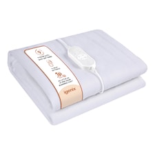 Igenix Digital Heated Underblanket, 75W, Polyester, 1-9hr Timer, Machine Washable, White, Double Size