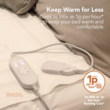 Igenix Digital Heated Underblanket, 75W, Polyester, 1-9hr Timer, Machine Washable, White, Double Size thumbnail 6