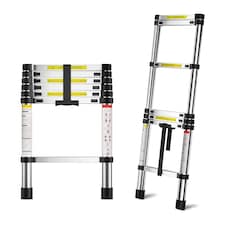 Neo 2.9M / 3.2M / 3.8M / 4.6M Extendable Portable Foldable Telescopic Ladder | Silver | 3.8M