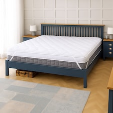 Neo Mattress Topper Soft Memory Foam Plush Bounce Fibre Breathable Diamond Quilted Fabric Elastic Anti Slip Corner Straps Secure Fit All UK Bed Sizes | White | White | King | 1