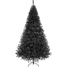 Yaheetech 219 cm Tall Hinged Fir Holiday Decoration Artificial Christmas Tree Black