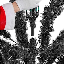 Yaheetech 219 cm Tall Hinged Fir Holiday Decoration Artificial Christmas Tree Black thumbnail 6