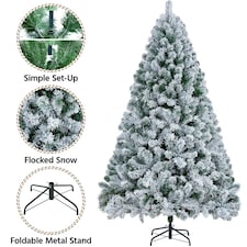 Yaheetech Flocked Artificial Christmas Tree with Foldable Stand thumbnail 3