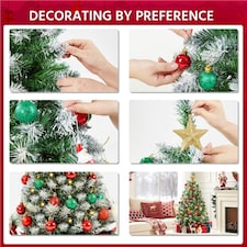 Yaheetech Pre-Lit Frosted Mini Christmas Tree with Cement Base thumbnail 6
