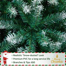 Yaheetech 183cm Frosted Artificial Christmas Tree Green thumbnail 5