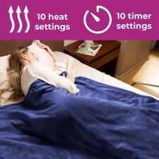 Neo Navy Electric Heated Throw Over Blanket - Reversible | Blue | Navy thumbnail 4