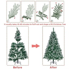Yaheetech Frosted Christmas Tree with Foldable Stand thumbnail 6
