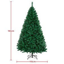 Yaheetech 183cm Artificial Christmas Tree with Foldable Stand Black thumbnail 3