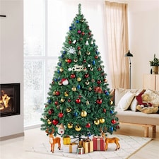 Yaheetech 219cm Artificial Fir Christmas Tree Green thumbnail 2