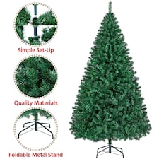 Yaheetech 219cm Artificial Fir Christmas Tree Green thumbnail 4
