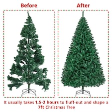 Yaheetech 219cm Artificial Fir Christmas Tree Green thumbnail 6