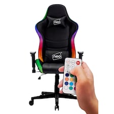 Neo Black Leather Gaming Chair with LED Lights