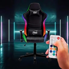 Neo Black Leather Gaming Chair with LED Lights thumbnail 2