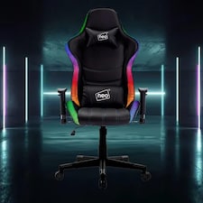 Neo Black Leather Gaming Chair with LED Lights thumbnail 5
