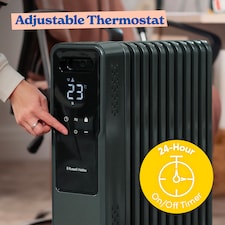 Russell Hobbs® RHOFR2500-M-D 2.5kW 11 Fin Digital Oil Filled Radiator with M-Shaped Fins Touch Control and Remote in Graphite thumbnail 7