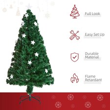 HOMCOM 5FT Prelit Artificial Christmas Tree Fibre Optic LED Light Decoration thumbnail 4