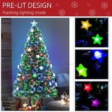 HOMCOM 5FT Prelit Artificial Christmas Tree Fibre Optic LED Light Decoration thumbnail 5