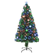 HOMCOM 5FT Prelit Artificial Christmas Tree Fibre Optic LED Light Decoration thumbnail 8