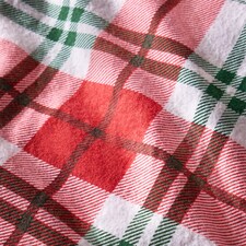OHS Traditional Christmas Check Brushed Cotton Duvet Cover Set | Red | King thumbnail 3