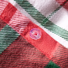 OHS Traditional Christmas Check Brushed Cotton Duvet Cover Set | Red | King thumbnail 5