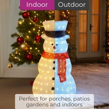Neo Large 70cm Acrylic Light Up Snowman Outdoor Festive Christmas Garden Porch Decoration Display Warm White Bright LEDs Illuminated Weatherproof thumbnail 4